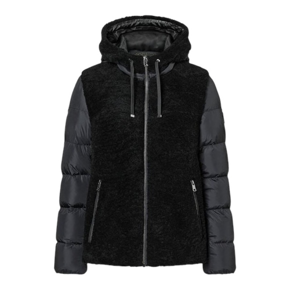Bogner Chaqueta Tizia-dl 10 Black Shearling and Leather Hooded Jacket Ski - Picture 3 of 11